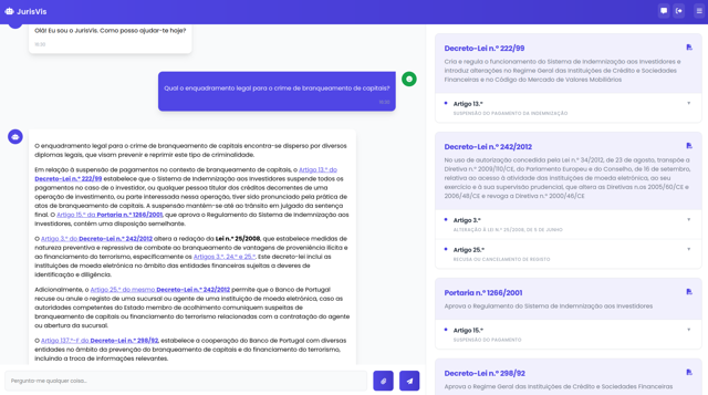 Demonstração da interface JurisVis